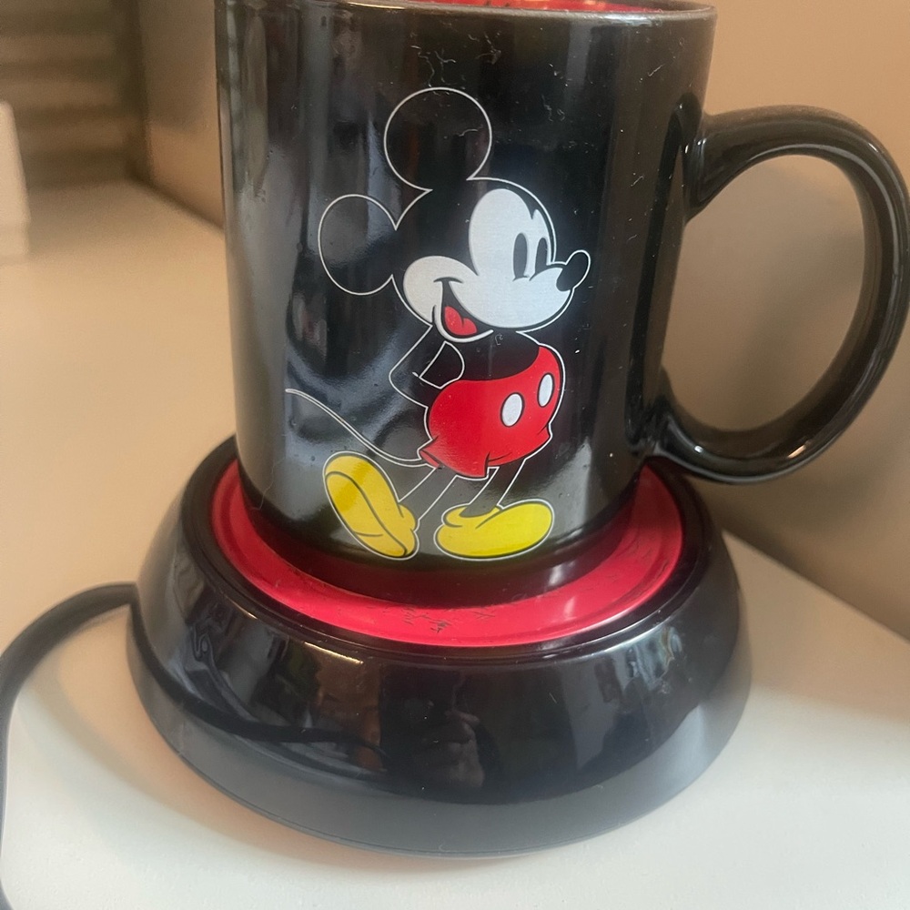 Mickey Mouse Black Mug with Warmer